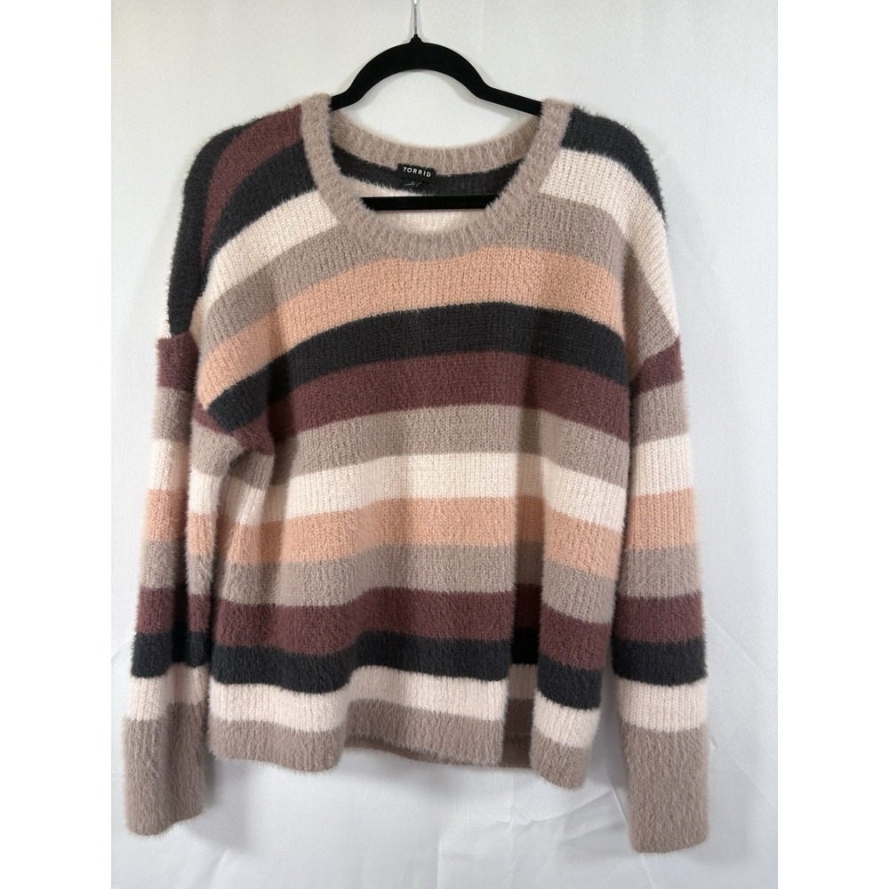 Torrid sweater plus size 0 long sleeves striped pullover